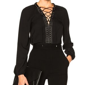 Italian Made Luxury Design Altuzarra "Yuba" Long Sleeve Studded Top Size…